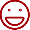 Red smiley face on black background